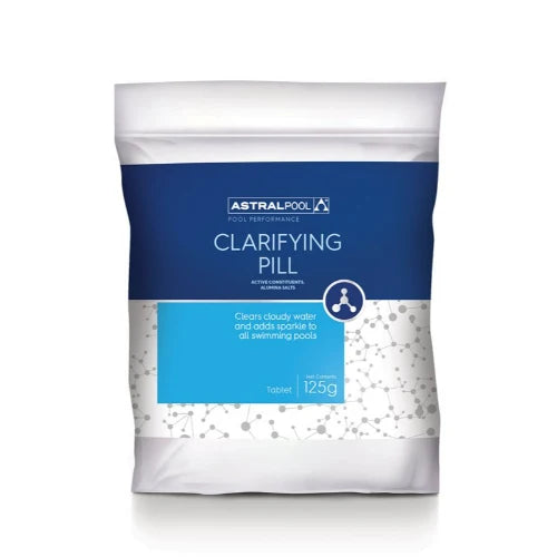 Clarifying pill for swimming pools