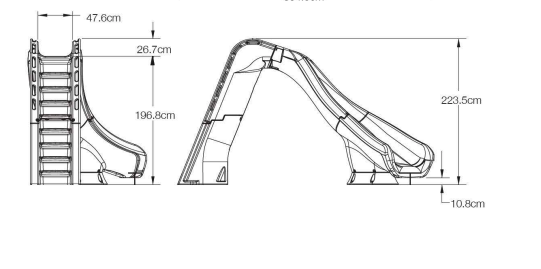TYPHOON® POOL SLIDE (Sandstone-RIGHT Curve)