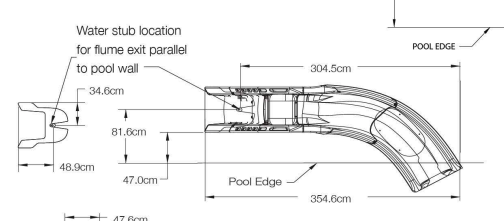 TYPHOON® POOL SLIDE (Sandstone-RIGHT Curve)