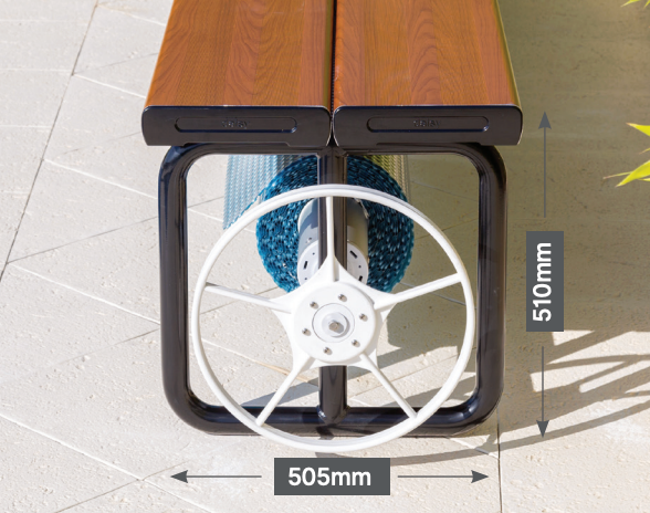 Daisy Under Bench Pool Cover Roller (Standard) – Western Red Cedar
