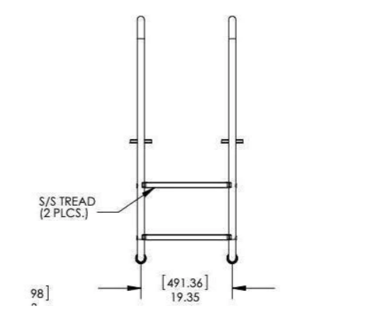 S.R. SMITH LADDER- 2 STEP (Flanged) - Pool Ladder
