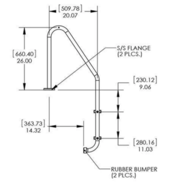 S.R. SMITH LADDER- 3 STEP (flanged)