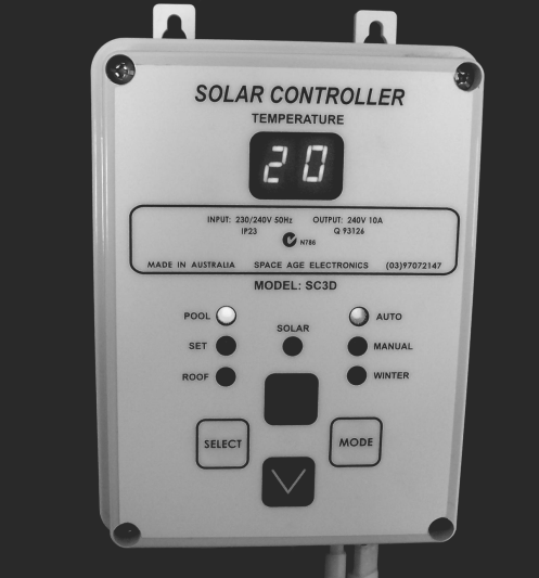 SOLAR POOL HEATING CONTROLLER SC3D complete set with all sensor cables