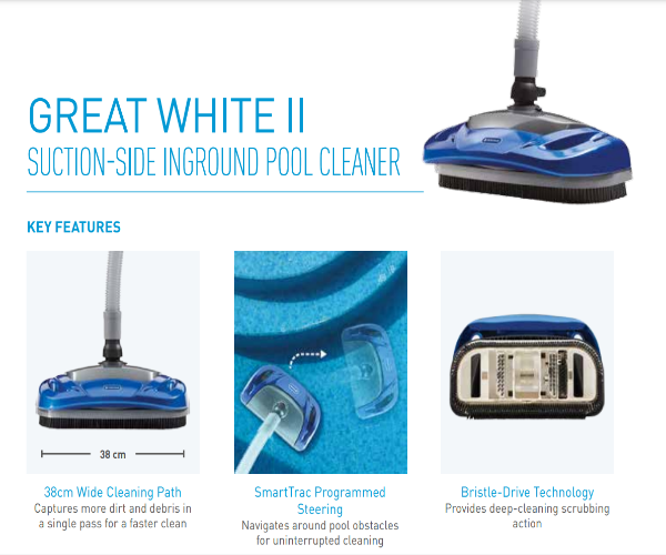 Pentair / Onga GREAT WHITE II SUCTION-SIDE POOL CLEANER
