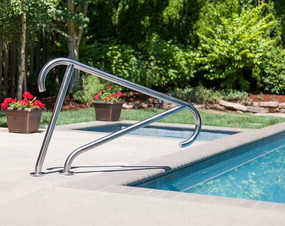 S.R. SMITH MERIDIAN DECK MOUNTED STAIR RAIL (single) Standard - Pool Rail