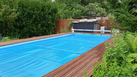 pool covers are important to retai heat, help chemical and water evaporation and pairs well with heat pumps for maximum efficiency