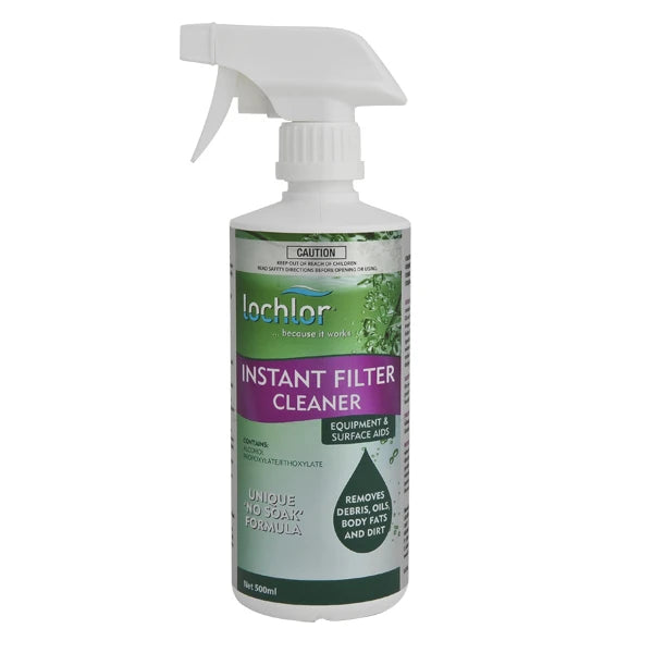 Pool cartridge filter cleaner spray for removing oils and grease