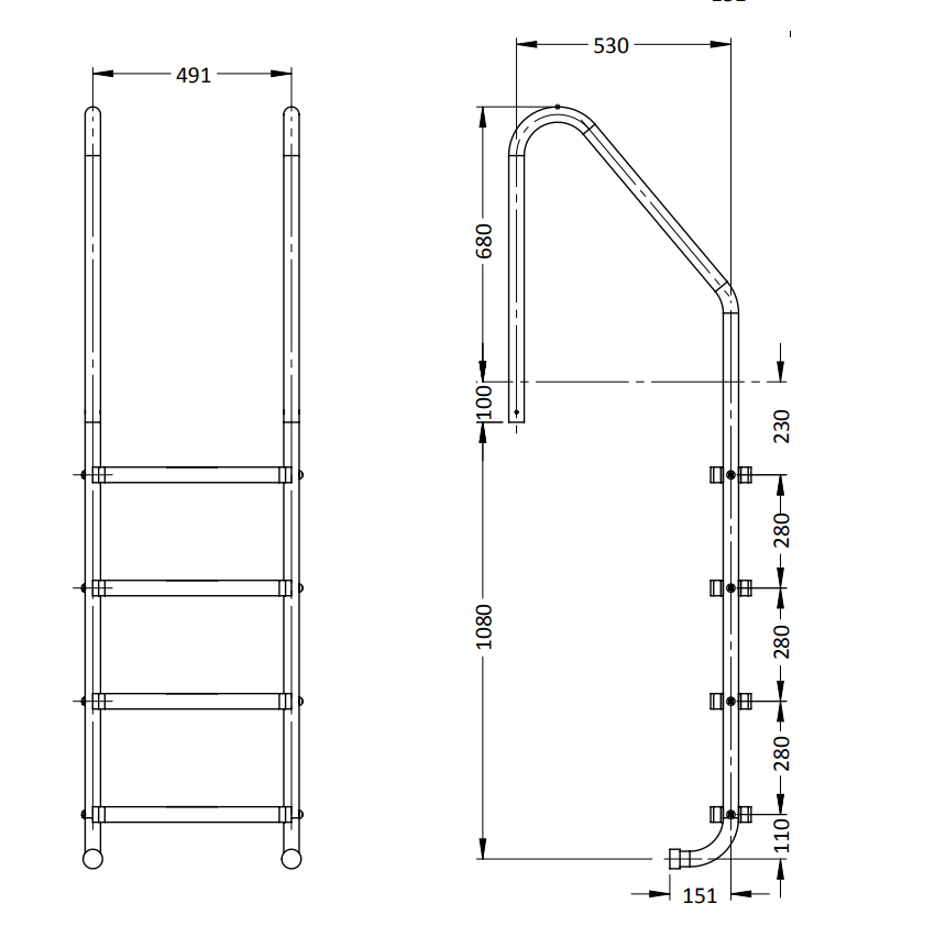 S.R. SMITH LADDER- 4 STEP (standard)