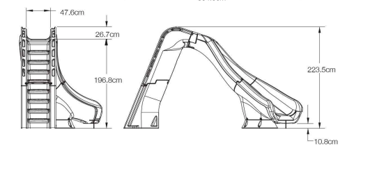 TYPHOON® POOL SLIDE  (Sandstone-RIGHT Curve)