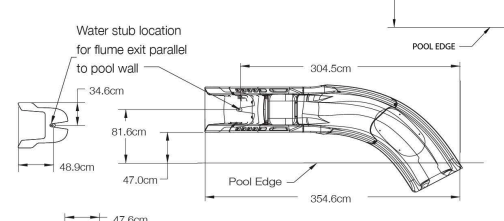 TYPHOON® POOL SLIDE  (Sandstone-RIGHT Curve)