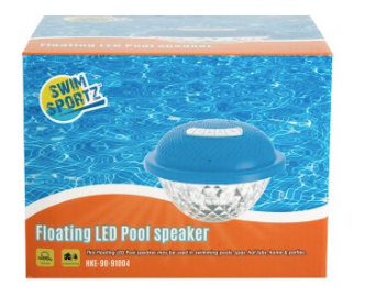 Floating pool speaker illuminated with Diamond RGB lights
