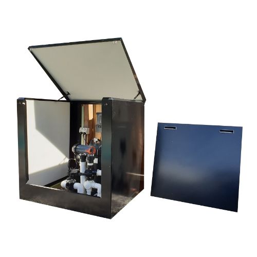 Premium 1100mm Acoustic Box protecting pool equipment in an Australian backyard