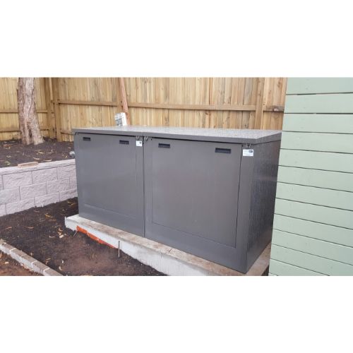 Large Acoustic Box™ with dual compartment design for pool equipment