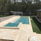 Daisy Titanium Green pool blanket for tropical pool area