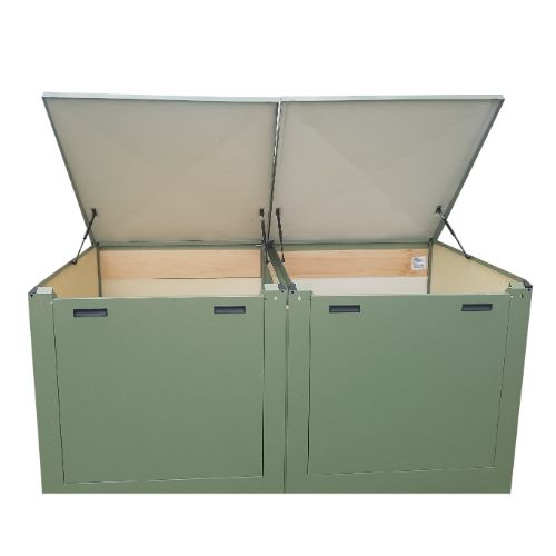 Soundproof double compartment enclosure for larger pool systems