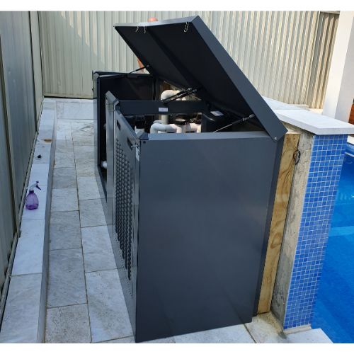 1650mm pool pump enclosure installed beside swimming pool