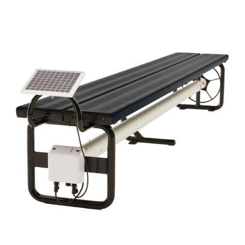 Australian made motorised pool cover roller with integrated solar charging system