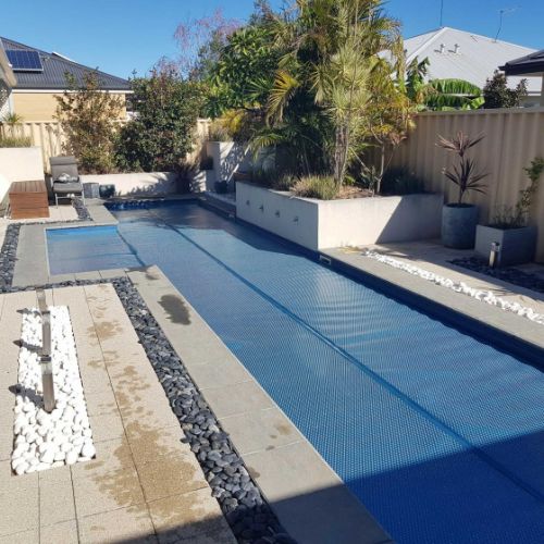 Australian made Daisy Titanium Blue solar pool cover