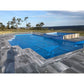Pool cover neatly rolled on Daisy ST roller system