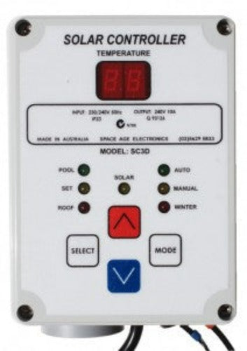 SOLAR POOL HEATING CONTROLLER SC3D complete set with all sensor cables