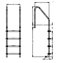 S.R. SMITH LADDER- 4 STEP (flanged)