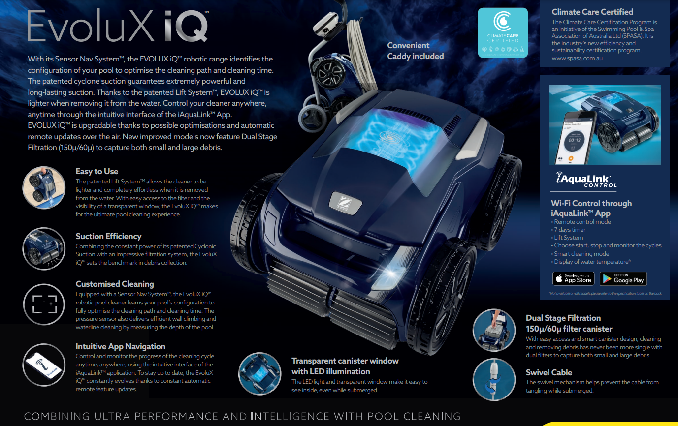 Zodiac EX6050 iQ WiFi robotic pool cleaner for Australian pools