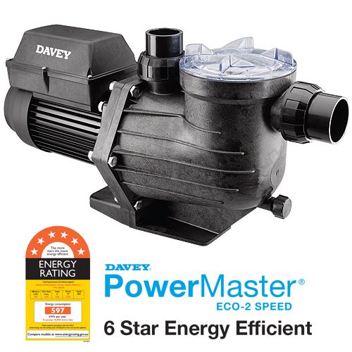 Davey PowerMaster® ECO2 Energy EfficientSpeed Pool Pump (6 Star Rated 2 speed Pool Pump)